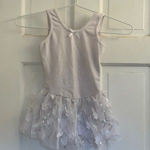 Basic Moves girls white leotard dress in size 6-7